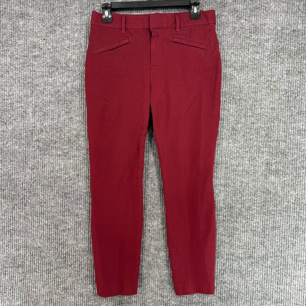Gap Curvy Signature Skinny Ankle Pants Womens 8 Burgundy Excellent Stretch